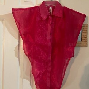 Truth Vibrant Red Sheer Blouse